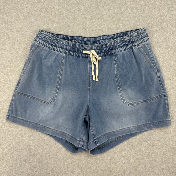 Lane Bryant Denim Short Sz 16 Blue Pull-On Stretch High Rise Plus Light Wash - Picture 3 of 12